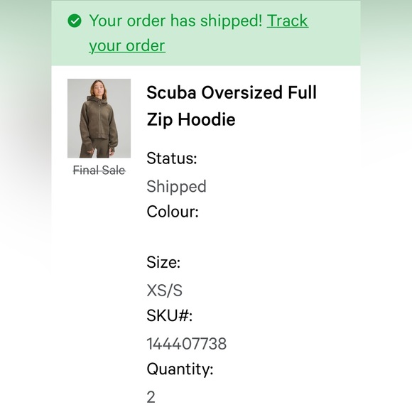 BNWT Lululemon scuba oversized full zip scuba hoodie XS/S Coban Brown - Picture 9 of 9